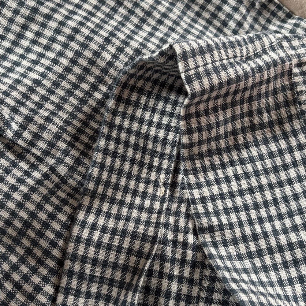 Reformation Gingham Wide Leg Pants Elastic Waist Trousers Pants Fernando Linen - Picture 9 of 9